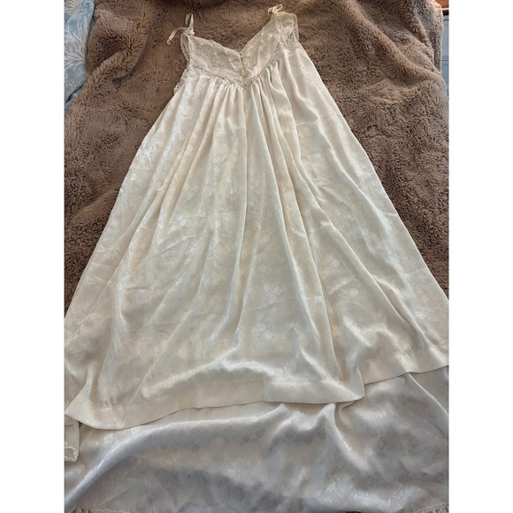 Christian Dior Other - Vintage Christian Dior Lingerie Ivory Lace Floral Satin Nightgown Maxi Dress